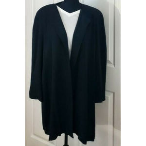 Vintage Baronesa Black Lined Dressy Blazer Jacket Shoulder Pads!  No size EUC